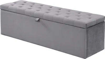 Produktbild von Abrihome Gepolsterte Sitzbank mit Stauraum,Samt Polsterbank, 138 x 41 x 42 cm Betthocker - Grau