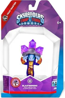 A Skylanders Trap Team toy figure named Blastermind in its retail packaging.