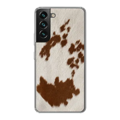 Produktbild von MuchoWow® Handyhülle Schutzhülle Hülle für Samsung Galaxy S22 Plus Rindsleder mit rot-orangen Tupfen Silikon Softcase Handy Hülle - Schutzabdeckung