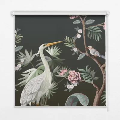 Produktbild von Seitenzug-Rollo Fensterrollo Jalousie - Thermo-Rollo Verdunkelungsrollo - 100x180 cm - Vögel am Baum