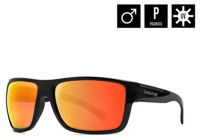 Produktbild von Horsefeathers Zenith Sonnenbrille (Glanzschwarz/Spiegelrot)