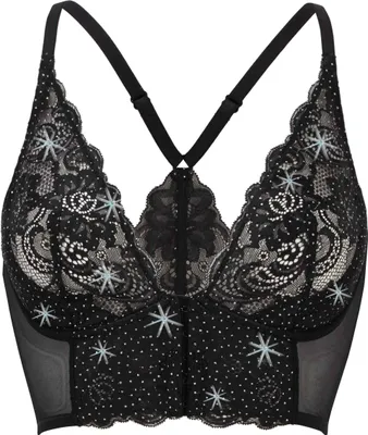 Obrázek produktu pro Gossard Glitter Podprsenka s dlouhými kosticemi a zapínáním vpředu do V Černá 70 C