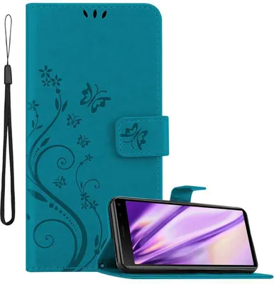 Image de Cadorabo Housse pour Sony Xperia 8 Housse de protection en bleu Housse pour portable Etui Case Fleurs Flower