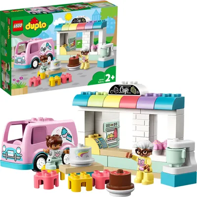 Image de LEGO 10928 DUPLO Ensemble de jeu de pâtisserie avec chariot de café, gâteaux et cupcakes, grandes briques pour les jeunes enfants de 2 ans et plus