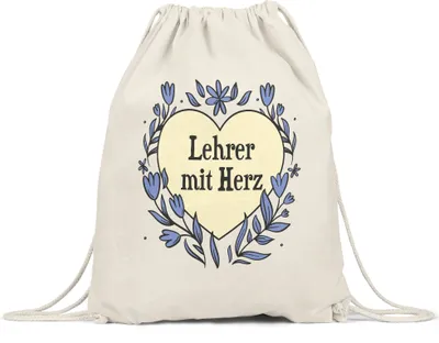 Produktbild von Lehrer mit Herz Turnbeutel Gymsack  Geschenkidee Zum Danke Sagen Bester Lehrer