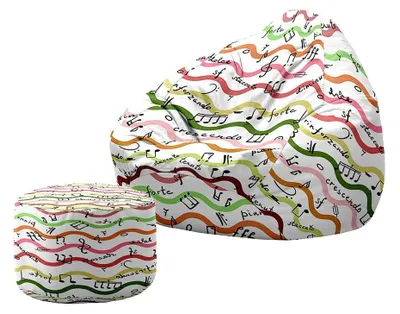 Image de Pouf en forme de sac de haricots, avec repose-tête, sans rembourrage