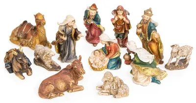 Produktbild von Weihnachtskrippe 12-TLG. Krippenfiguren Set 7 cm Weihnachtsdeko