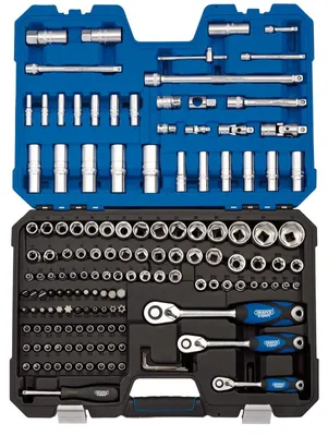 Steckschlüssel-Set 149-teilig, metrisch, 1/4", 3/8", 1/2", CV-Stahl