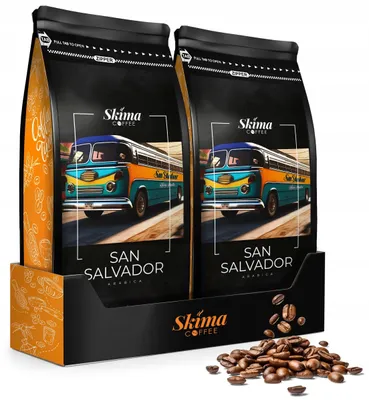 Produktbild von Kaffeebohnen 2 x 1 kg SAN SALVADOR 100 % Arabica frisch geröstet für Vollautomaten + Tassenuntersetzer