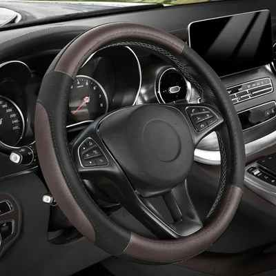 Immagine prodotto di Copertura per volante in microfibra, , colore nero o marrone scuro, taglia media (37-39 cm)