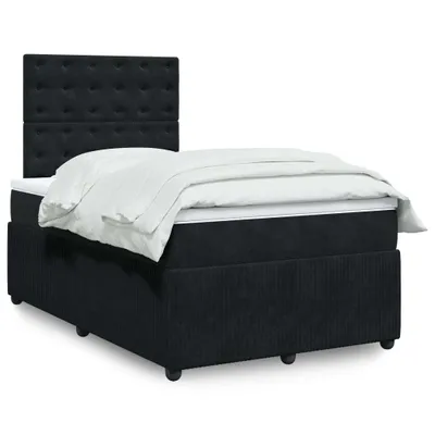 Produktbild von Eleganten-Stil Boxspringbett mit Matratze Schwarz 120x200 cm Samt,85,43 Kg cloris7275542