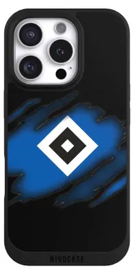 Produktbild von NIVOCASE Handyhülle für Apple iPhone 16 Pro  Hülle NIVOpure Case Schwarz HSV Hamburger SV Offizielles Lizenzprodukt
