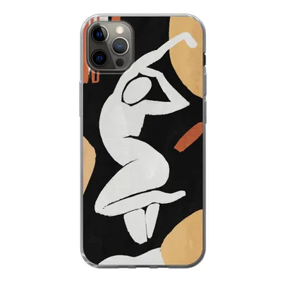 Produktbild von MuchoWow® Handyhülle Schutzhülle Hülle für iPhone 12 Pro Max Frau - Silhouette - Grau Silikon Softcase Handy Hülle - Hartschale