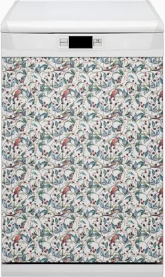 Produktbild von Magnet Folie für Geschirrspüler Magnete  Geschirrspüle Magnet für Spülmaschine 45x80 cm Nachbildung - Vögel in Himbeeren