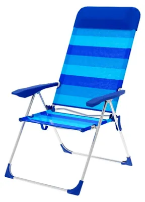 Produktbild von Gepolsterter Campingstuhl Streifen Blau 69 x 109 x 58 cm
