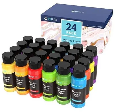 Zdjęcie produktu dla Farba akrylowa zestaw 24 kolory nietoksyczna dla dzieci artystów