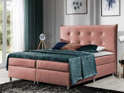 Produktbild von MIRJAN24 Boxspringbett Prato, Stilvoll Doppelbett, Modern Doppelbett, Schlafzimmer (Farbe: Magic Velvet 2206, Größe: 200x200 cm)