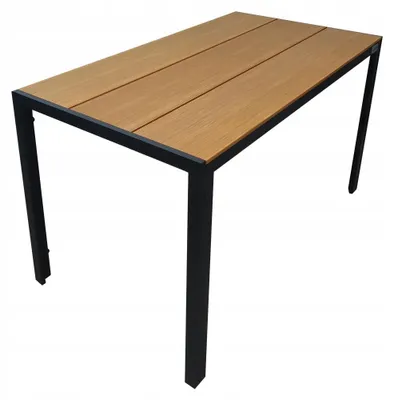 Zdjęcie produktu dla Aluminiowy stół ogrodowy taras blatem polywood Allen Pro 130x70 naturalny