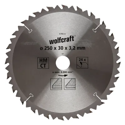 Obrázok produktu pre Wolfcraft HM kotúč na obrábanie dreva 250 x 30 mm 24 zubov
