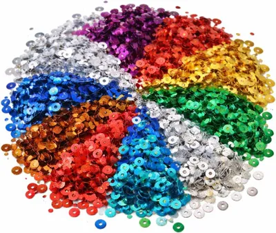 Productafbeelding van Pailletten Ø 3 mm 10 kleuren set gladde ronde kralen voor doe-het-zelf kleding en sieraden, handwerk metallic knutselen sequin bom 24.000 stuks