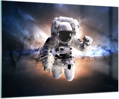 Produktbild von Bilder auf glas - Astronaut Erde Raum - 100x70cm - Glasbilder - Wandbilder - Kunstdruck - zum Aufhängen bereit - Wanddekoration aus Glas - Glas Bilder - Wandbild auf Glas - Einteilig - GAA100x70-2848