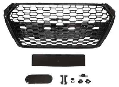 Kühlergrill Grill SCHWARZ GLANZ Waben Gitter für Audi A4 B9 8W ab 2016-2019 – Produktansicht