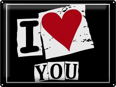 Produktbild von Blechschild  i love you, 40x30 cm, Blechschilder Spruch Glück Liebe