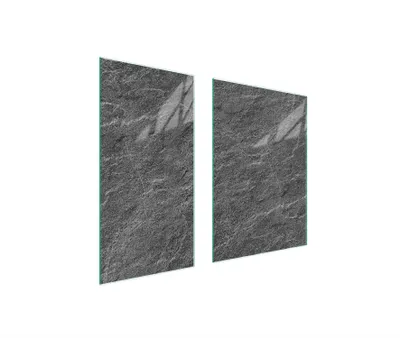 Produktbild von Herdabdeckplatten 2 teilig 75x52 Glaskeramikkochfeld Abdeckung Glas Schneidebrett Schiefer Grau