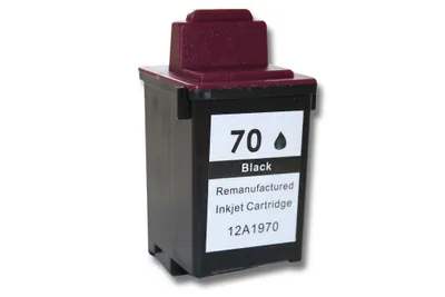 Produktbild von vhbw Tintenpatrone Schwarz als Ersatz für Lexmark 12A1970, 70, 12A1975, 75 (wiederaufgefüllt, 30ml)