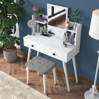 Immagine prodotto di Sutera - Toeletta, 103x40x112h cm Bianco, Specchio Incluso