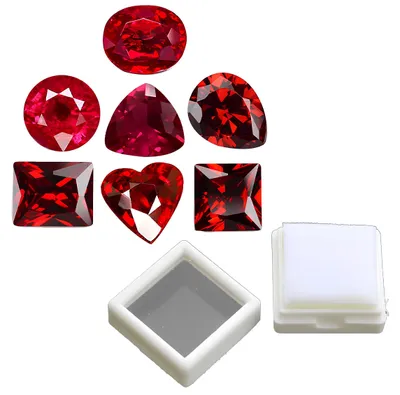 Image de Rubis Cambodge ensemble de 7 pièces Taille de carat 7x7mm Excellent pouvoir de coupe  pays d'origine