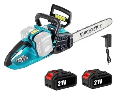 Produktbild von Akku Kettensäge 40 cm - Brushless Elektro Motorsäge 3500 W - Mit 2 Akkus - Kabellos für Holzsägen & Baumschnitt - EU Stecker