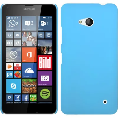 Produktbild von PhoneNatic Case kompatibel mit Microsoft Lumia 640 - Hülle hellblau gummiert Hard-case + 2 Schutzfolien