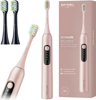 Obrázek produktu pro Sonický zubní kartáček Spinel Care SmileON Pink se 2 náhradními hlavicemi Black