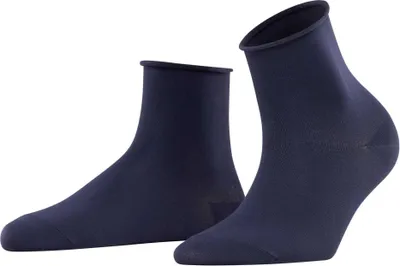 Produktbild von FALKE Damen Quarter Socken - Baumwolle Touch, Baumwolle, Rollbündchen, Logo, einfarbig, lang Dunkelblau 35-38