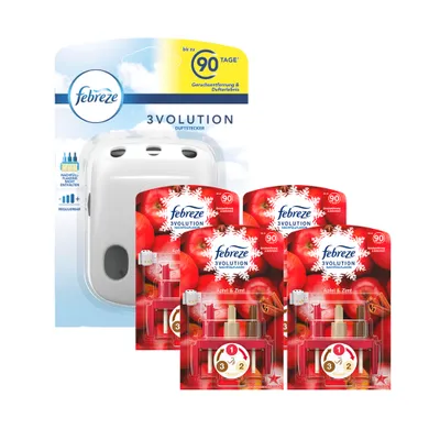 Produktbild von Febreze 3Volution Duftstecker & 4 x Flacon Apfel - Zimt je 20ml