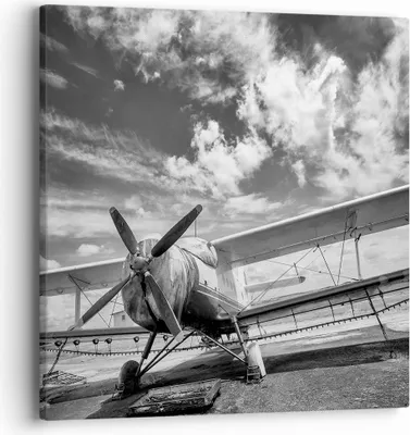Produktbild von Bild auf Leinwand - Leinwandbild - Einteilig - An-2 Flugzeug Schwarzweiß - 40x40cm - Wand Bild - Wanddeko - Wandbilder - Leinwanddruck - Bilder - Wanddekoration - Leinwand bilder - AC40x40-4228