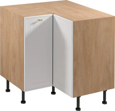 Produktbild von Eckunterschrank 84x84 cm Küchenschrank ohne Arbeitsplatte, Sorento D90N Weiß/Sonoma Eiche