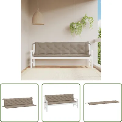 Produktbild von The Living Store Gartenbank-Auflagen 2 Stk. Taupe 200x50x7 cm Oxford-Gewebe