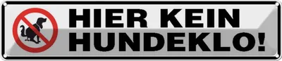 Produktbild von vianmo Blechschild 10x46 cm Verbot hier kein Hundeklo! Warnschild Hinweisschild Sicherheit Vorsicht