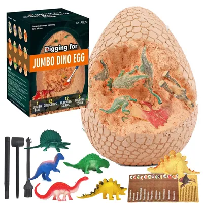 Zdjęcie produktu dla Jumbo Dino Jajko, Zestaw Archeologa, Wykopaliskowy, Z Figurkami Dinozaurów