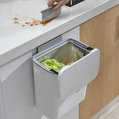 Produktbild von Abfalleimer für Küche und Badezimmer - Wandabfalleimer für Schranktüren (29,5 x 16 x 26 cm)