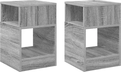 Imagen del producto de vidaXL Mesa auxiliar, 2 unidades, color gris Sonoma, 30,5 x 30 x 45 cm
