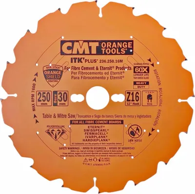 Productafbeelding van CMT ITK | Diamantzaagblad voor cementplaat, ø 250/30 mm, Z16