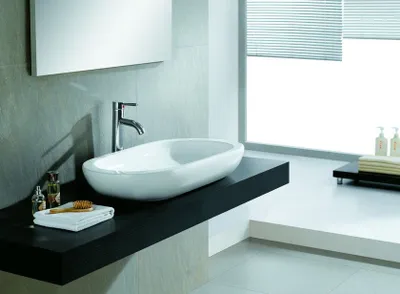 Produktbild von Aufsatzwaschtisch AW2028, 80 cm breit, 42,5 cm tief, 11,5 cm hoch, ohne Überlauf