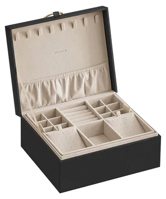 Obrázek produktu pro Organizér na šperky – černý – samet – MDF – 20,5 x 24 x 11 cm