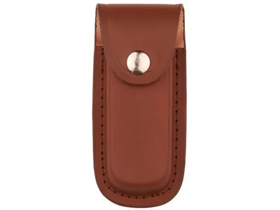 Image de Etui à couteaux, cuir brun, boucle de ceinture entaillée, pour couteaux à manche de 11 cm