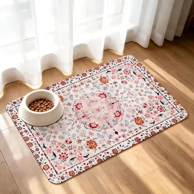 Produktbild von Saugfähige Fressnapfunterlage Hund Platzset - 30 x 50 cm - Antirutsch - Rutschfest - Haustiere