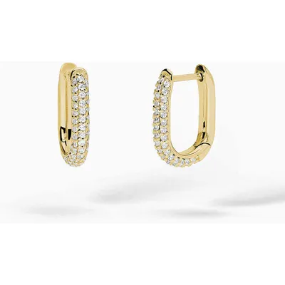 Produktbild von Mabina Damen Creolen Oval 563731 Gelbgold Plattiert mit Zirkonia