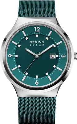 Produktbild von Bering Herren Uhr Armbanduhr Edelstahl grün 14442-808 Solar
